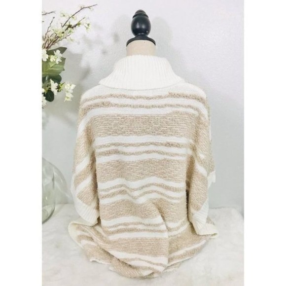 Calvin Klein Nubby Knit Turtle-neck Dolman Poncho Sweater, S/M - Picture 2 of 15
